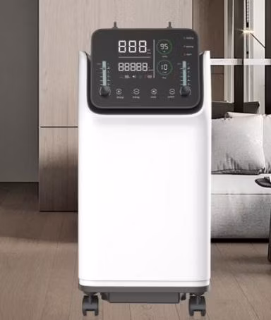 Medizinischer 5-Liter-Sauerstoffkonzentrator mit 93 % hoher Reinheit, Alarm bei niedriger Reinheit, Vernebler